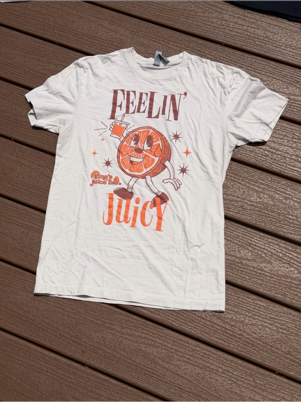 Next Level Apparel Gina's Juice Bar Broad Ripple Feelin Juicy Shirt Size S Cream